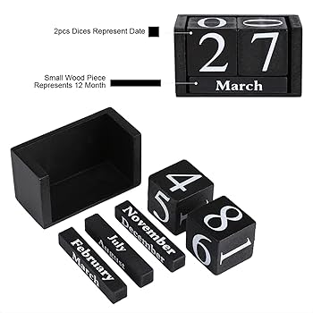 Date block desktop 万年カレンダー　デッドストック Amazon.com : Block Calendar for Desk, Desk Calendar Blocks